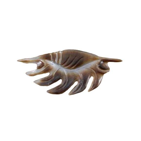 Mother of Pearl Hand Carved Shell Brooch, Vintage Mother Pearl Brown Shell Pin - Picture 1 of 4